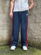 Adidas Vintage Track Pants Blu Navy Rosso Loose Fit