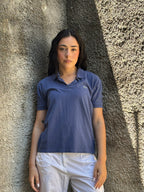 Polo Lacoste Vintage Blu Avio - Maglietta in Piqué Classica