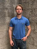 Polo Lacoste Vintage Blu con Taschino Logo Ricamato