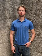 Polo Lacoste Vintage Blu con Taschino Logo Ricamato