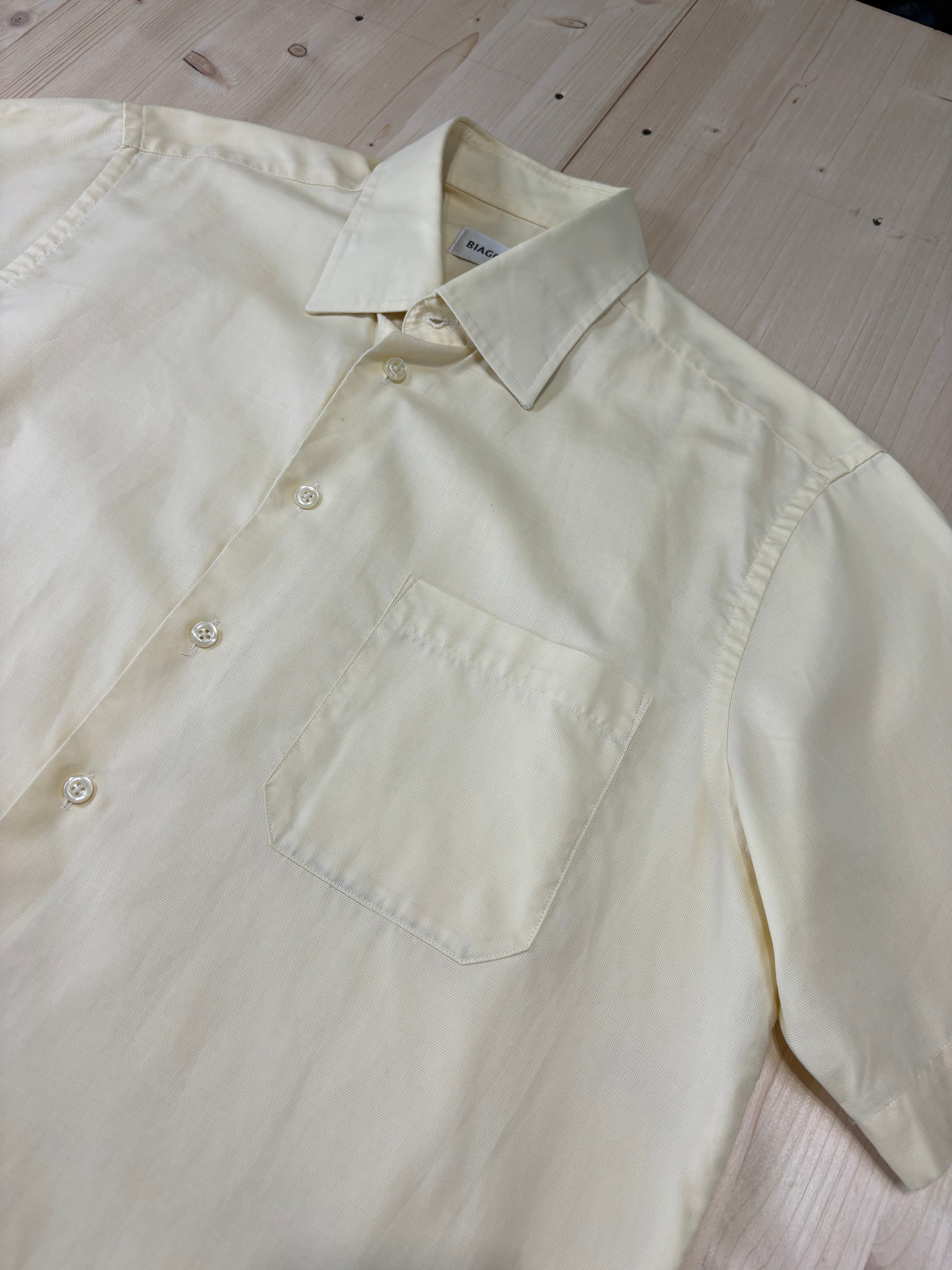 Camicia Unisex Biaggini Gialla a Manica Corta Vintage