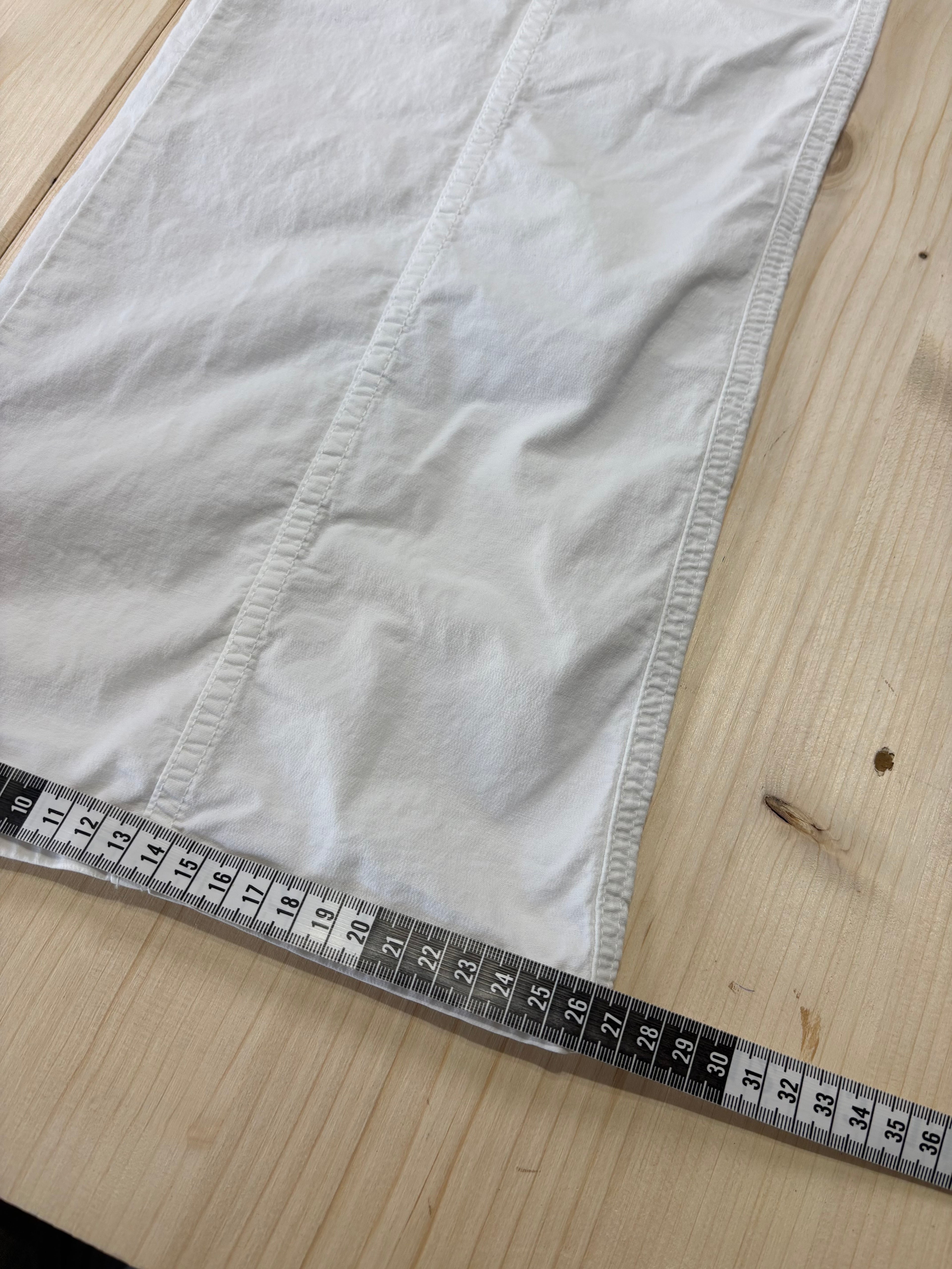 Pantalone Benetton Donna Bianco Utility Vintage