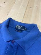 Polo Ralph Lauren Uomo Blu Royal Big Pony con Logo Arancione e Patch sulla Manica