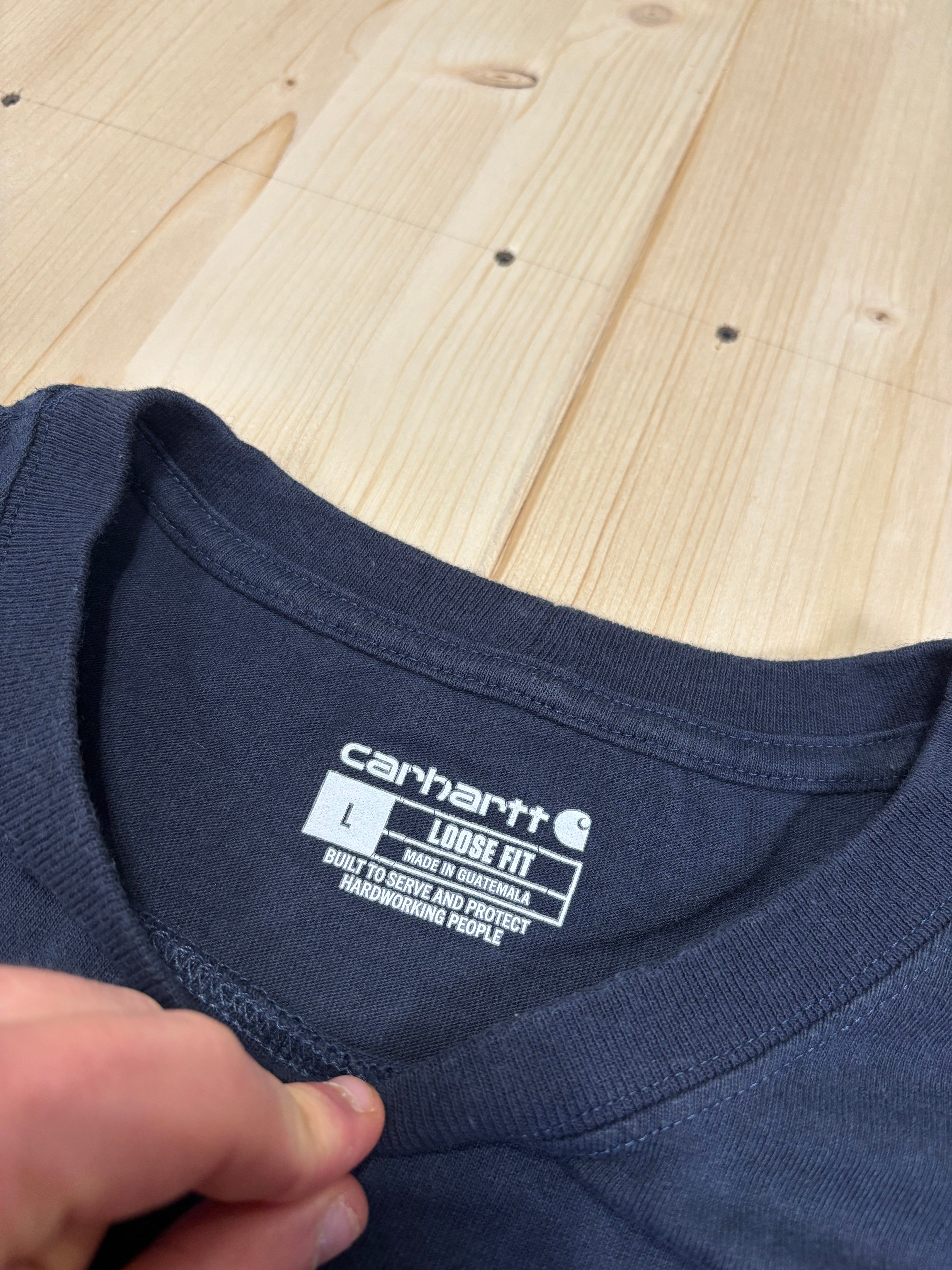 Carhartt Pocket T-Shirt Navy With Work Logo