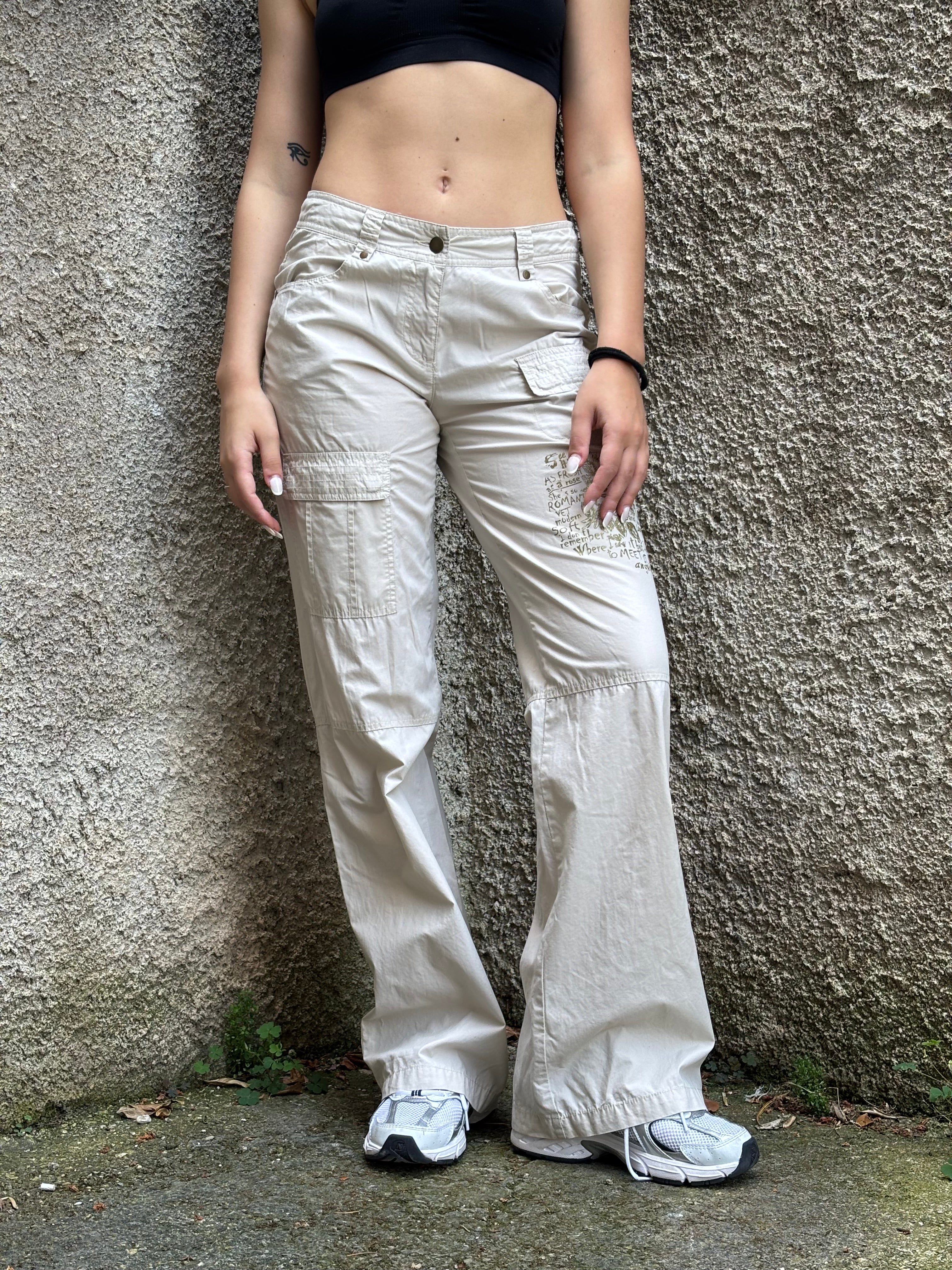 Pantalone Cargo Vintage Beige Oltre Donna