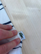 Polo Lacoste Uomo Bianca a Righe Blu con Logo Ricamato