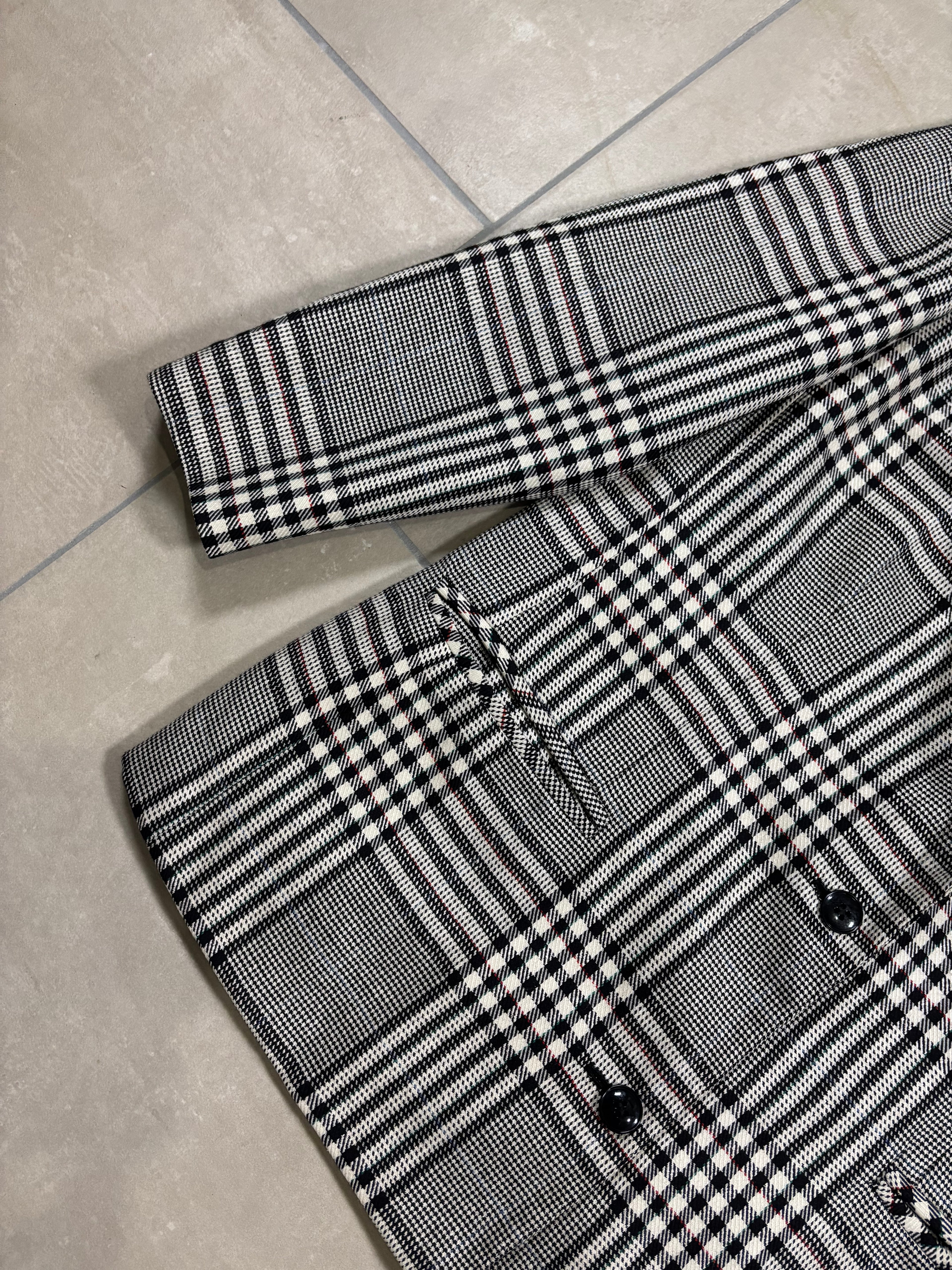 Vintage Byblos Blazer Black & White Plaid – 2 bottoni, Fit Oversize, Style Y2K