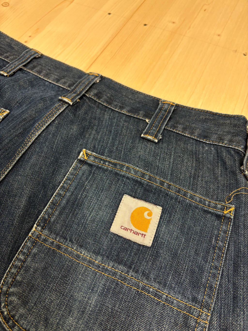 Vintage Carhartt Denim Work Shorts Dark Wash