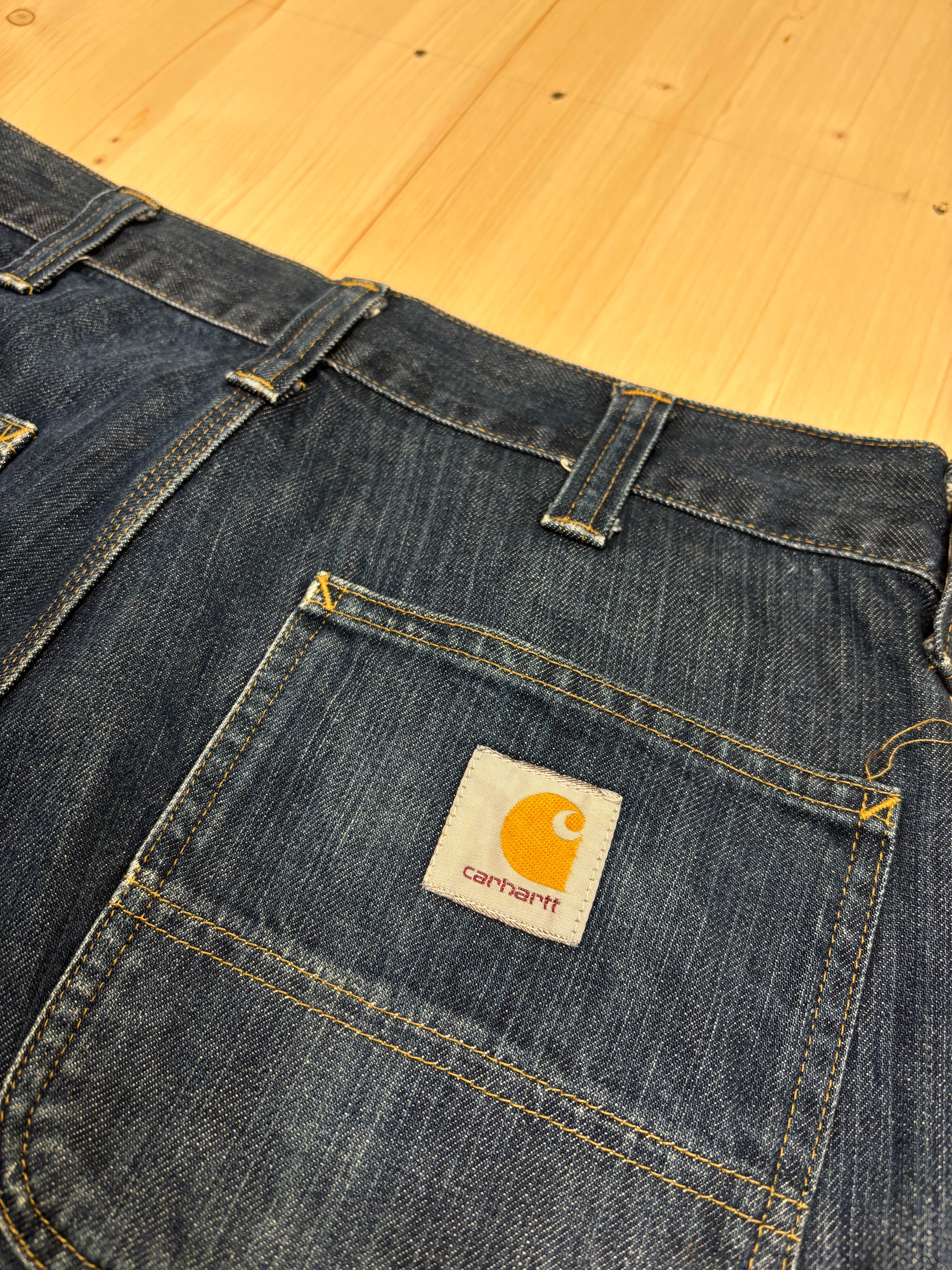 Vintage Carhartt Denim Work Shorts Dark Wash