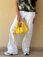 Pantalone Benetton Donna Bianco Utility Vintage