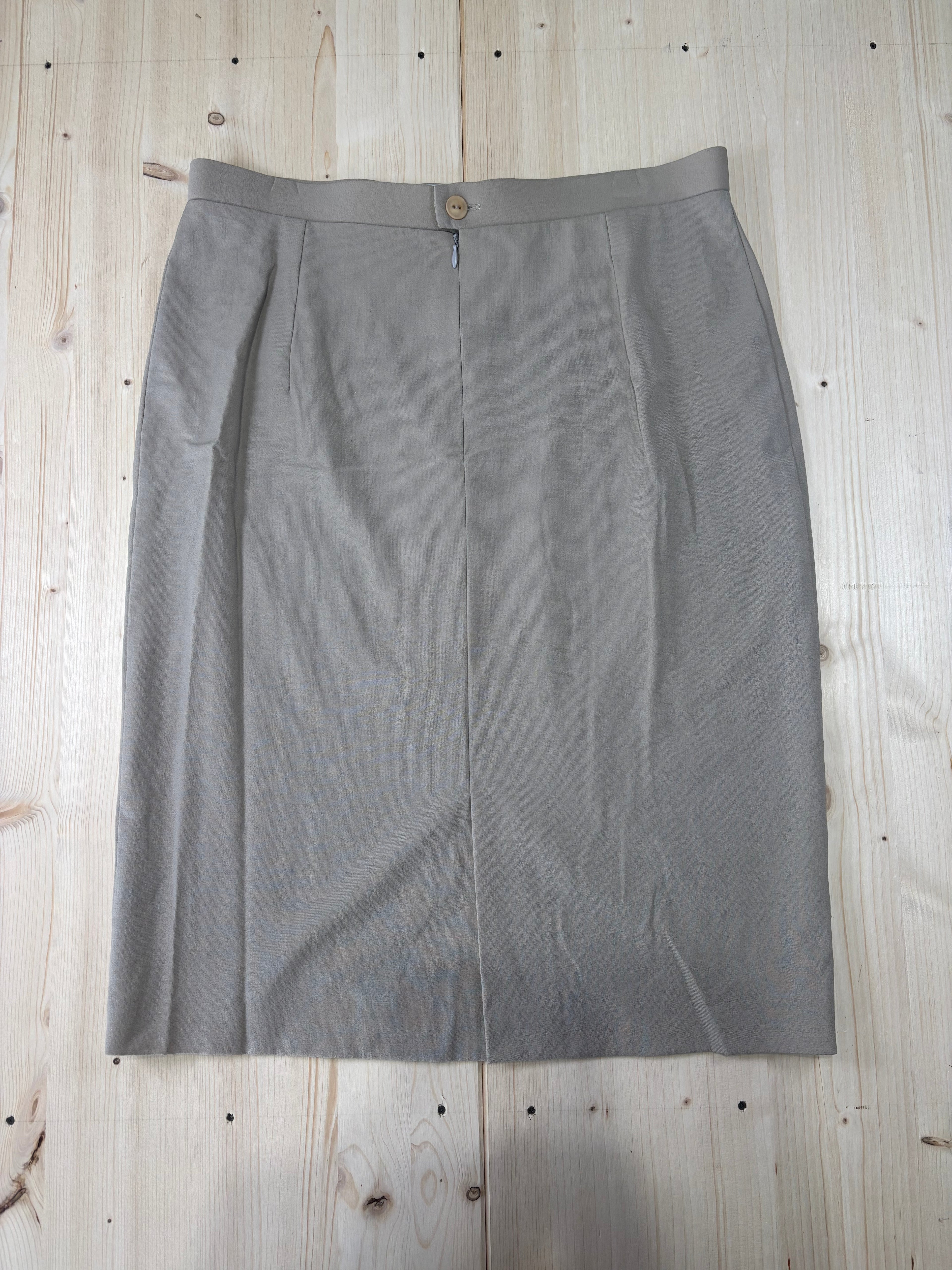 Gonna Midi Pura Lana Vergine Made in Italy Beige Donna Y2K Vintage