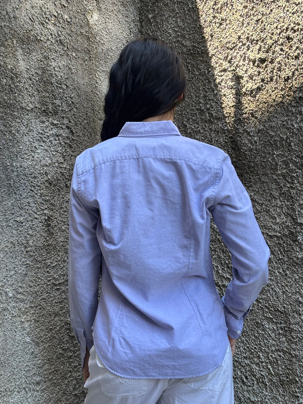 Camicia Donna Ralph Lauren Sport Vintage Lilla con Stemma Ricamato