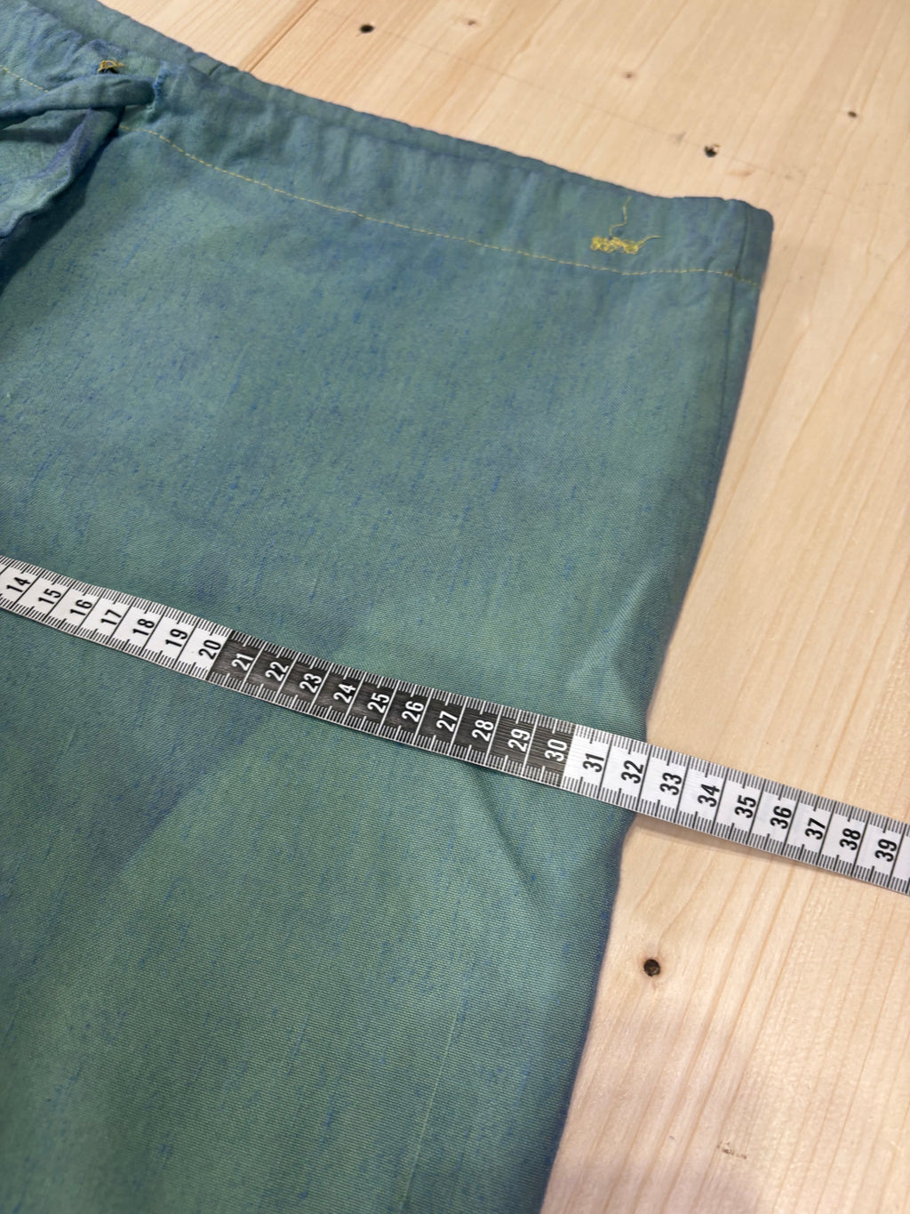 Pantalone Capri Donna Azzurro con Laccio Vintage
