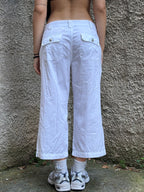 Pantalone Capri Donna Bianco Vintage