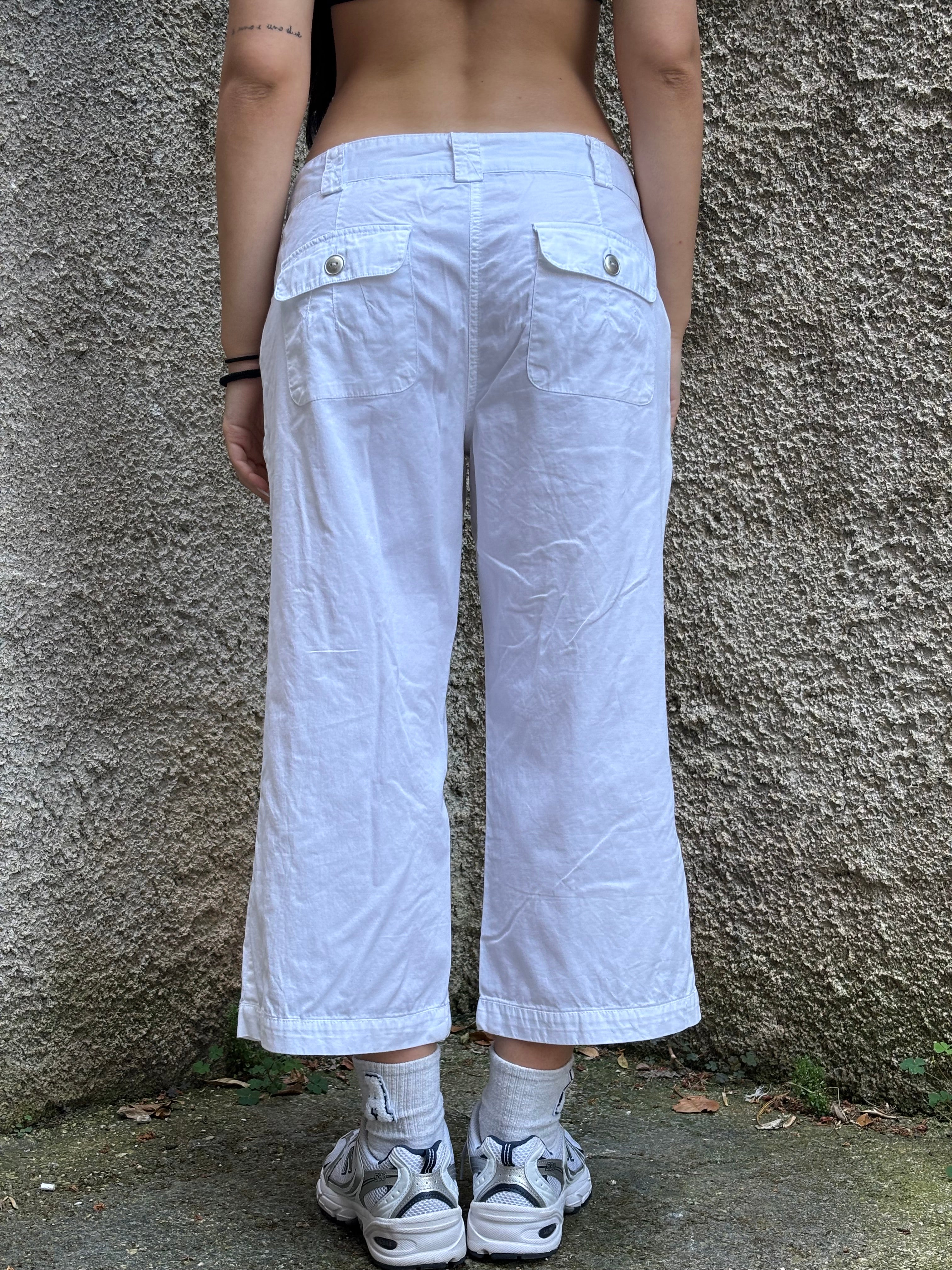 Pantalone Capri Donna Bianco Vintage