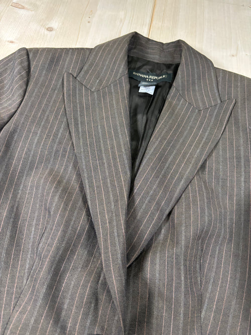 Banana Republic Brown Pinstripe Tailored Blazer