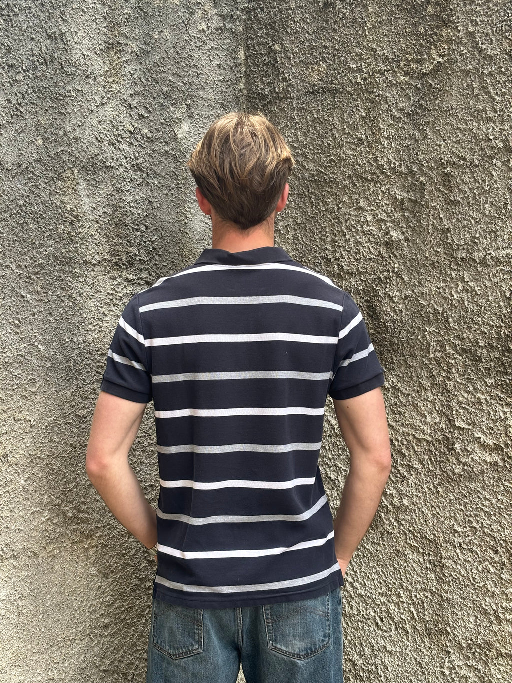 Polo Nike Uomo Nera a Righe con Logo Ricamato – Regular Fit