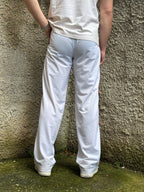 Nike Vintage White Track Pants with Red Side Piping