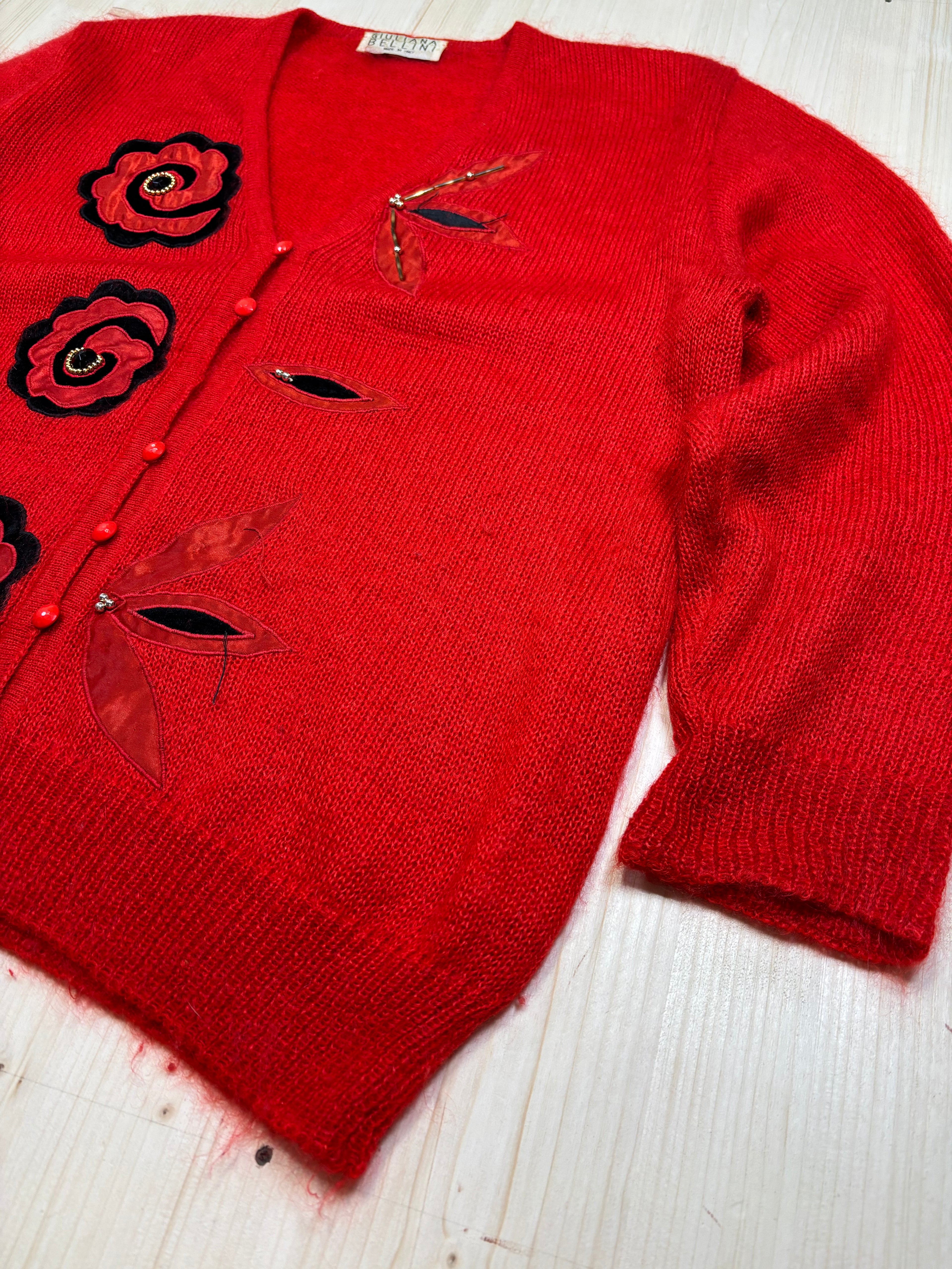 Cardigan Vintage Anni 90 in Misto Lana - Made in Italy