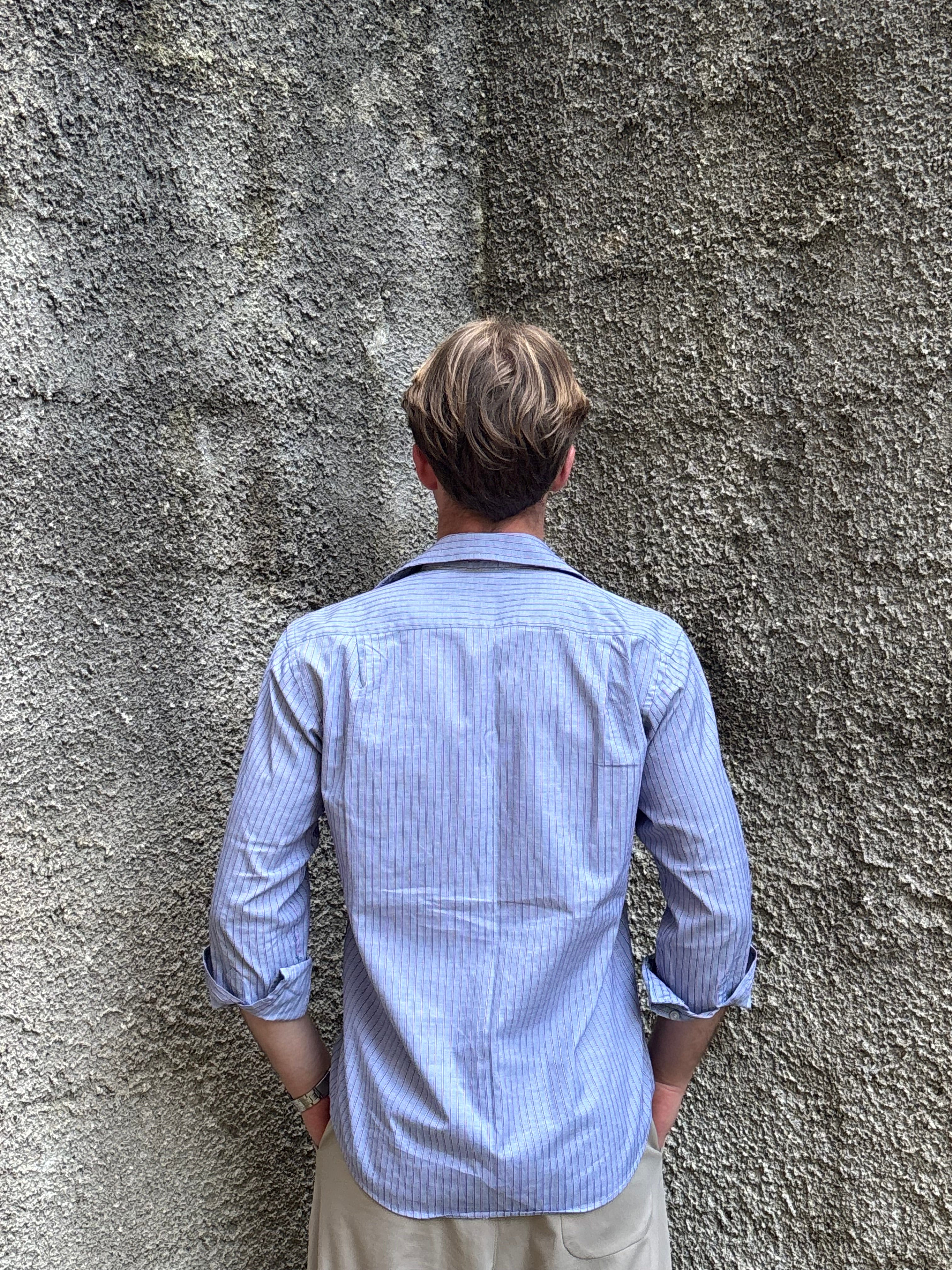 Striped Long Sleeve Shirt Blue & Red