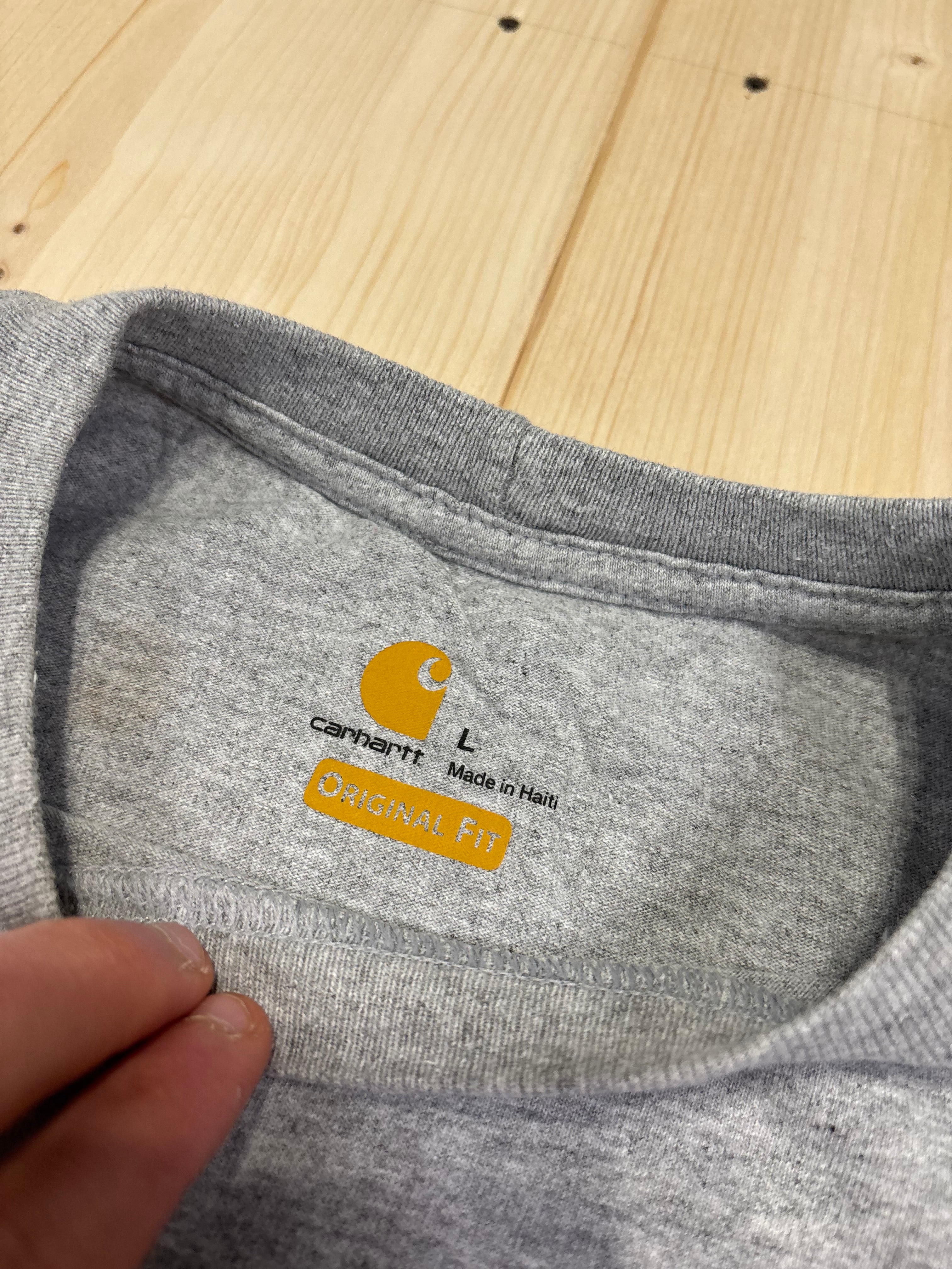 Carhartt Logo Print T-Shirt Grey