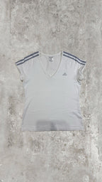 Maglietta Bianca Adidas Scollo a V - Top Sportivo Regular Fit