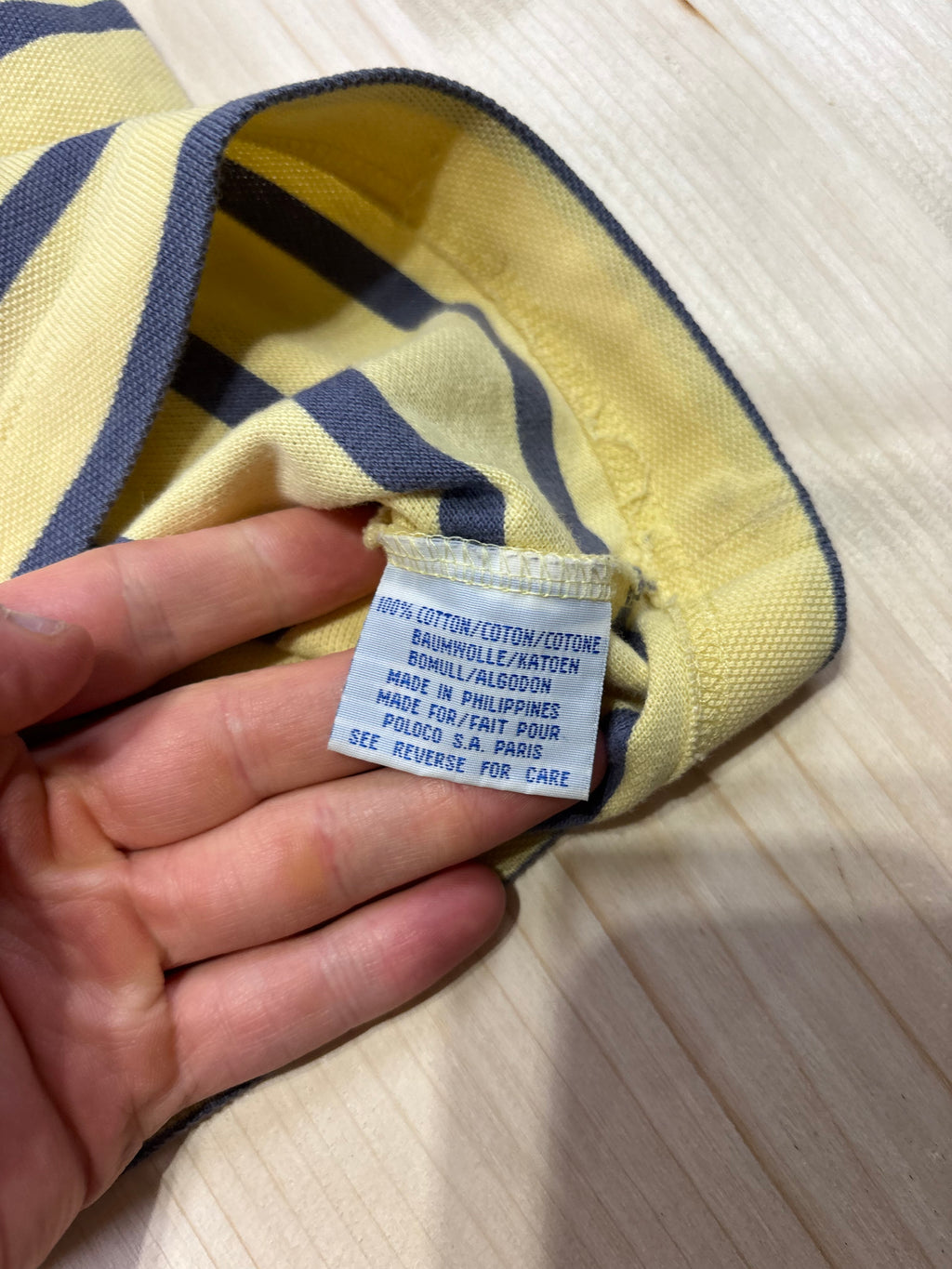 Polo Ralph Lauren Uomo Gialla a Righe Blu con Logo Ricamato
