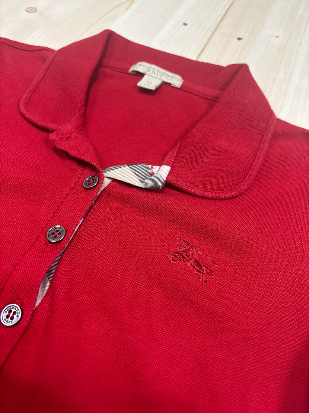 Polo Burberry Rossa Vintage