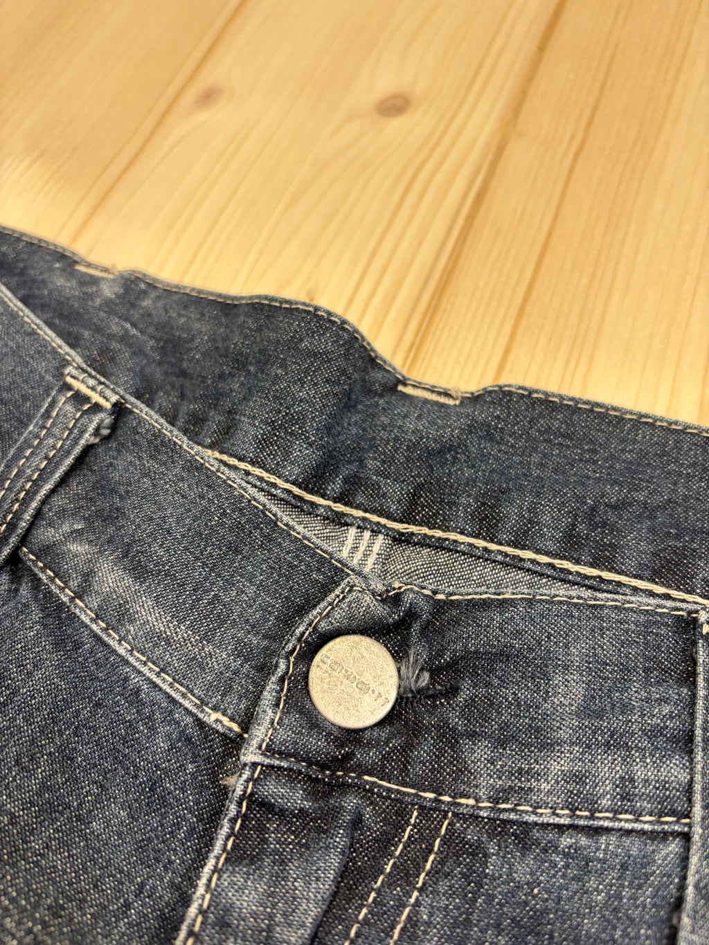 Vintage Carhartt Denim Carpenter Shorts Dark Wash Workwear