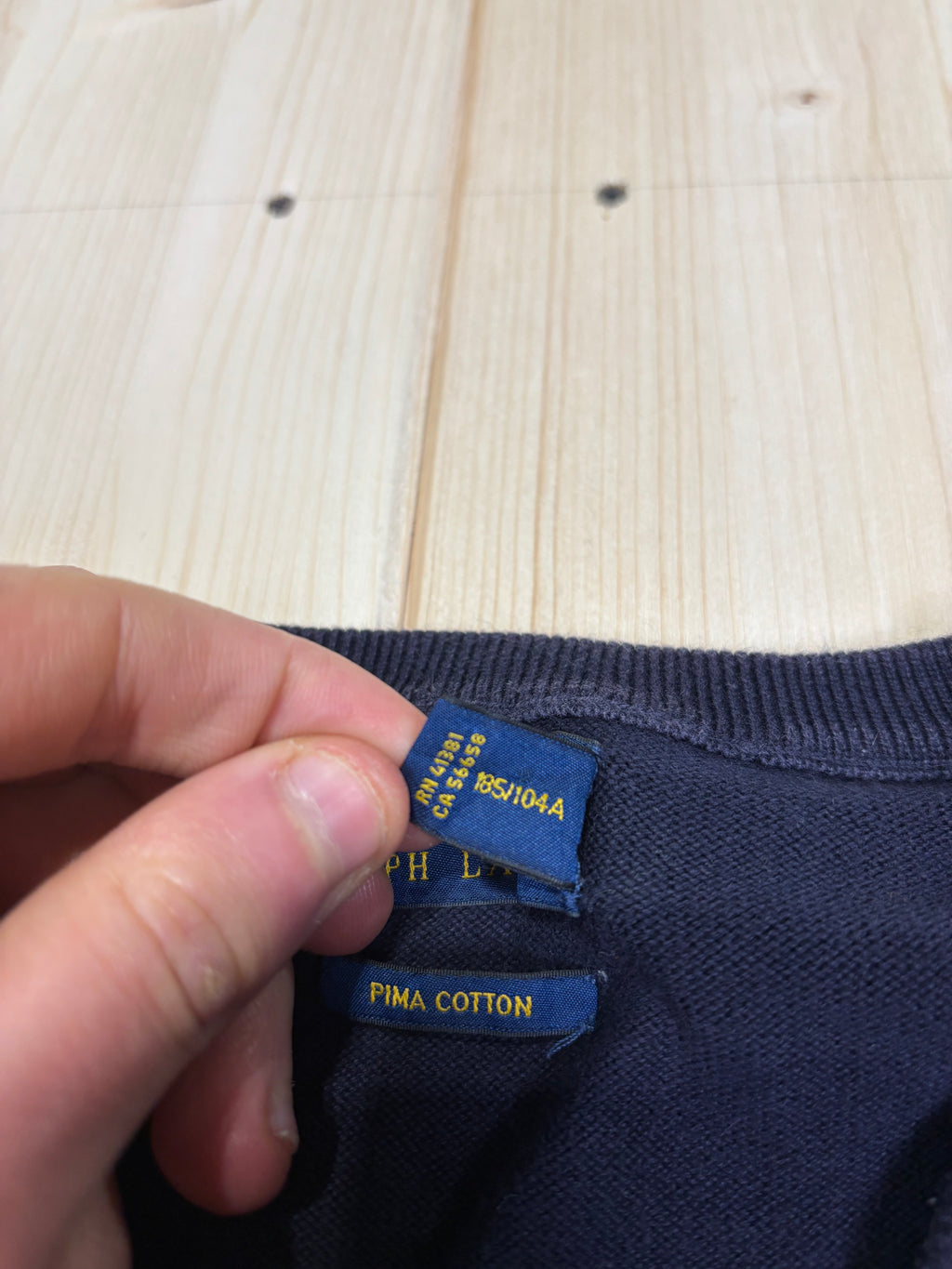 Polo Ralph Lauren Vintage V-Neck Sweater – Navy Blue