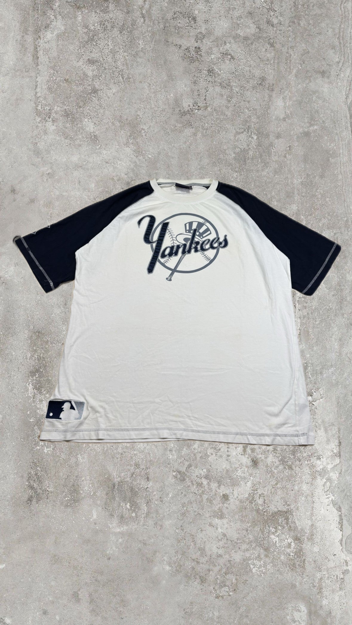 New York Yankees MLB Raglan Graphic T-Shirt White Navy