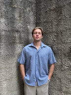 Burcordi Blue Striped Short Sleeve Shirt