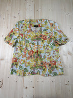Camicia Donna Vintage Floreale in Lino e Cotone