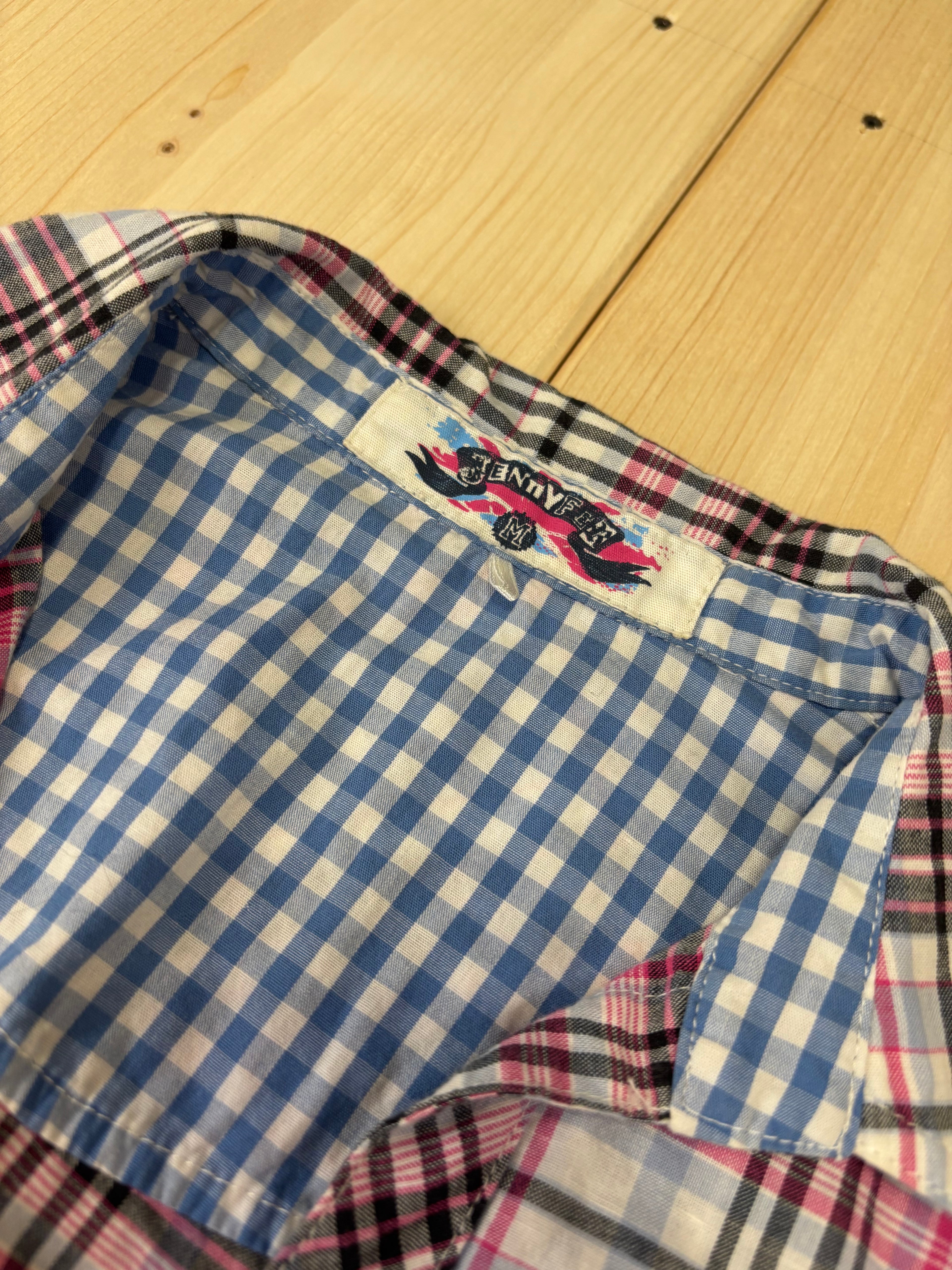 Camicia Donna Jennyfer a Quadri Rosa Y2K Vintage