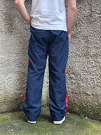 Adidas Vintage Track Pants Blu Navy Rosso Loose Fit