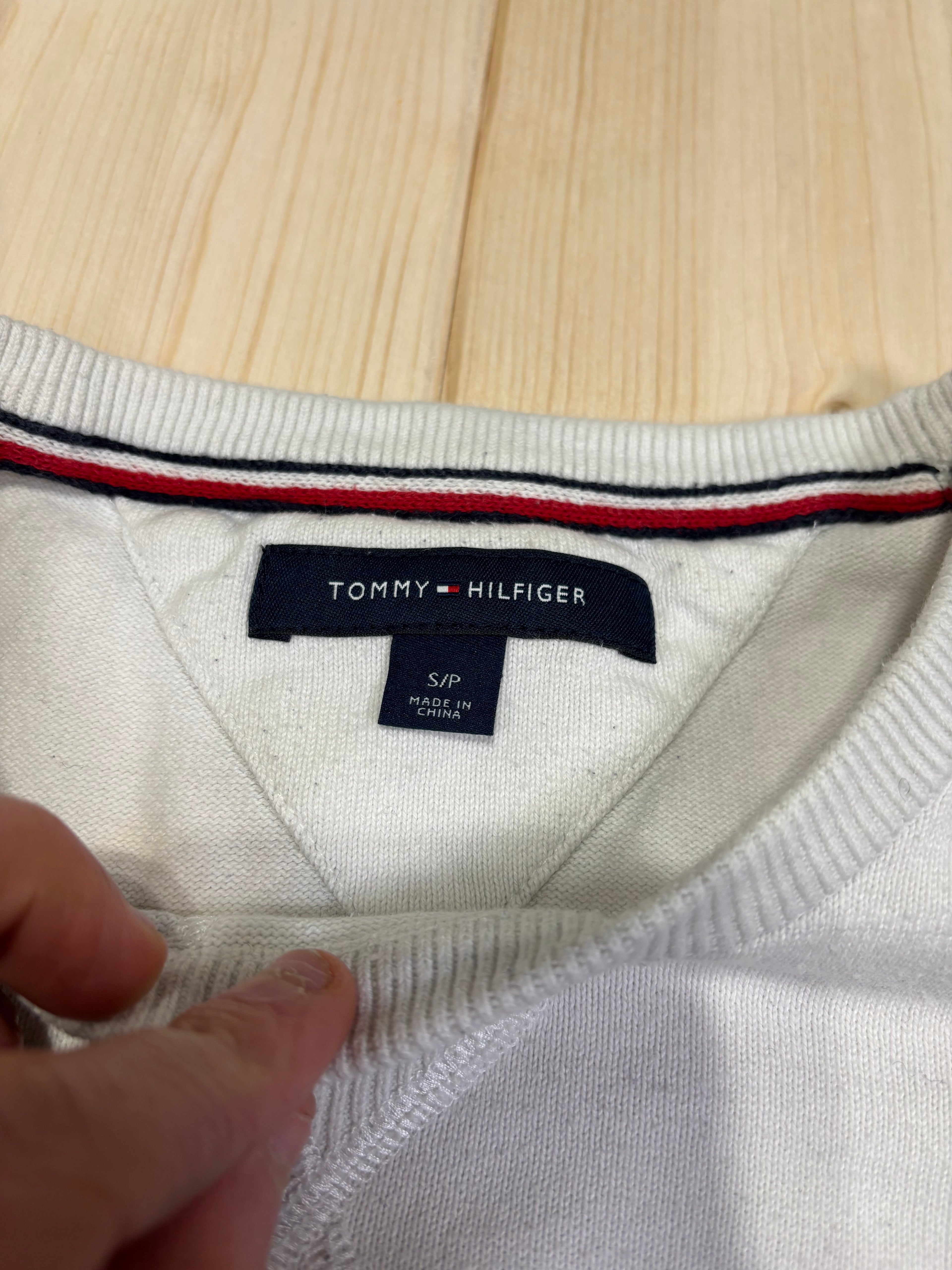 Vintage Tommy Hilfiger Crewneck Sweatshirt – Grey, Navy & White