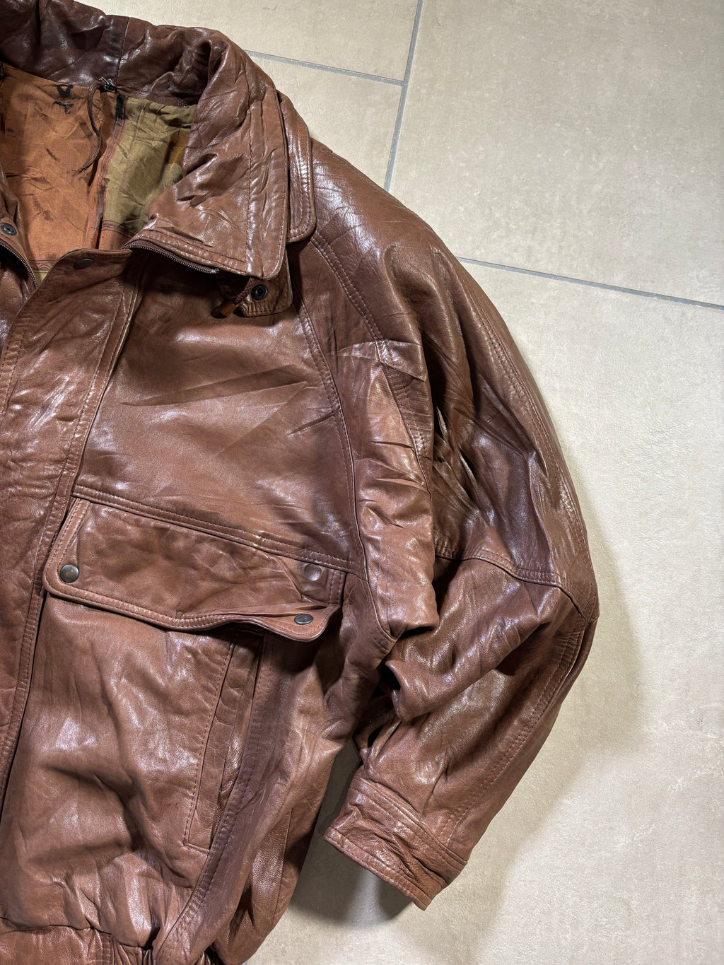 Bomber Vintage 80s in Pelle