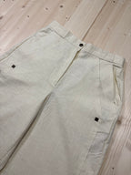 Pantalone Donna Beige in Lino a Vita Alta Vintage