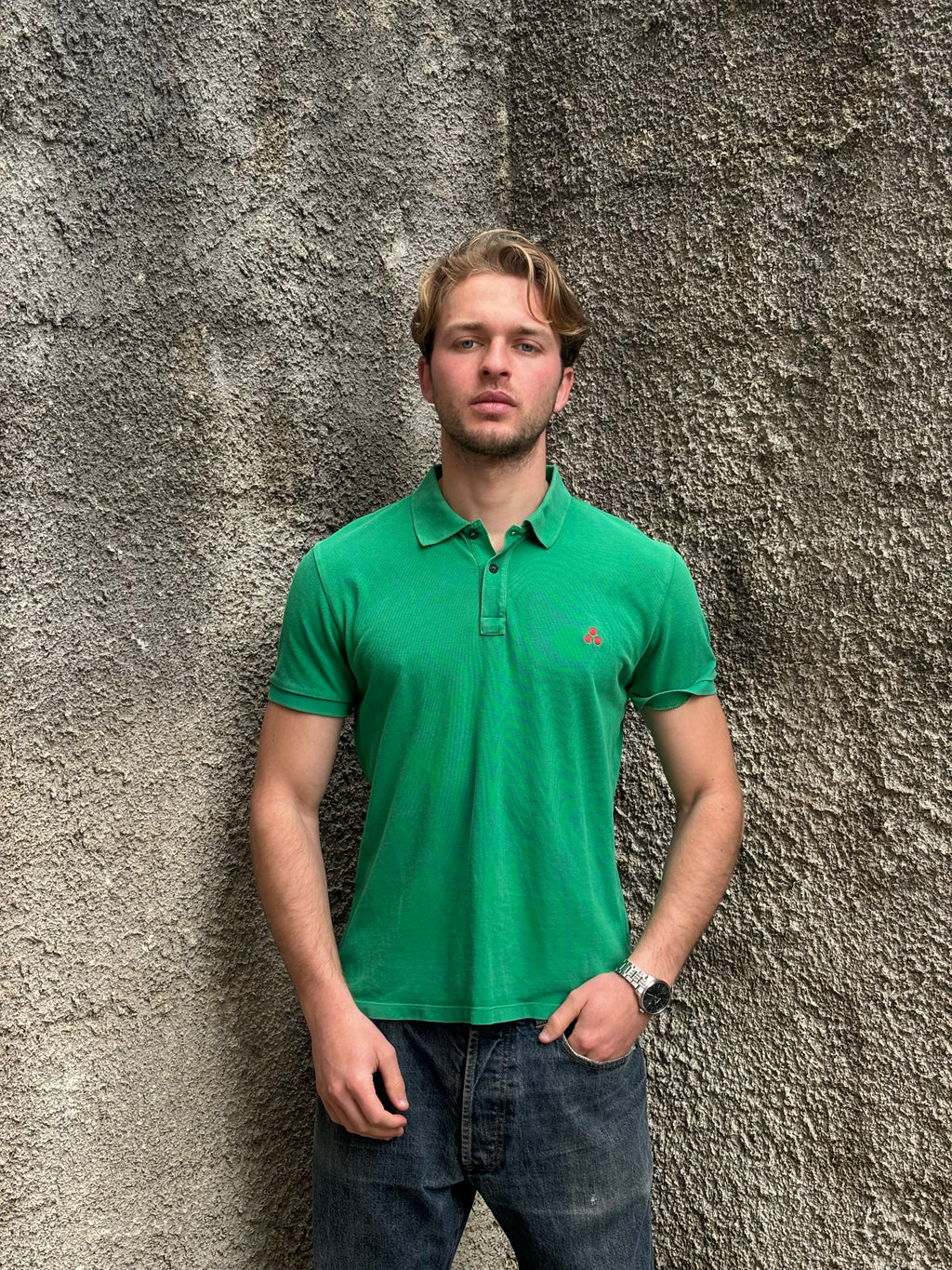 Polo Peuterey Uomo Verde con Logo Ricamato – Regular Fit