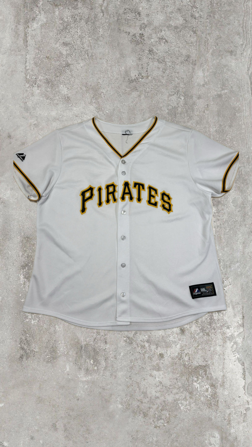 Majestic Pittsburgh Pirates White Button-Up Baseball Jersey