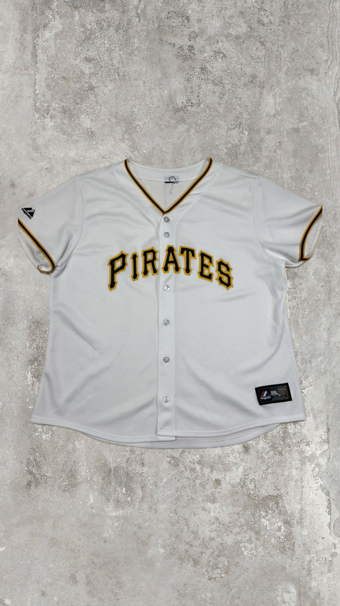 Majestic Pittsburgh Pirates White Button-Up Baseball Jersey