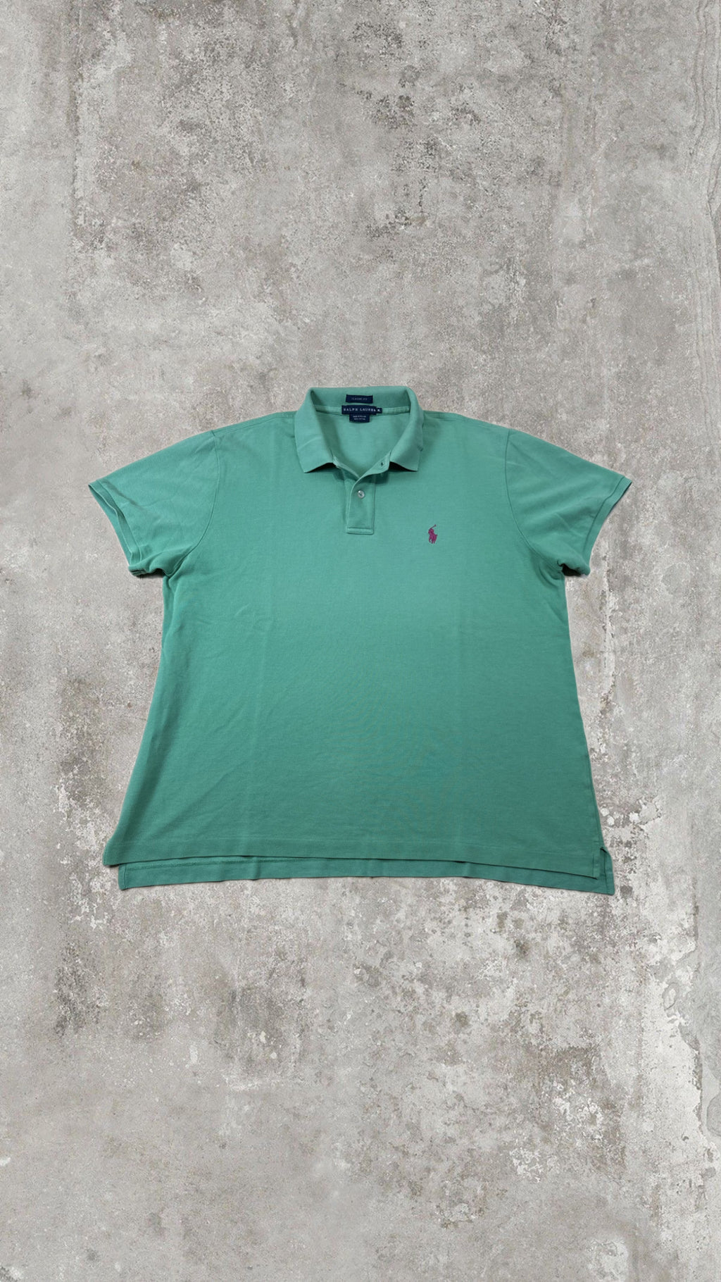 Polo Ralph Lauren Uomo Verde Menta con Logo Ricamato Rosa