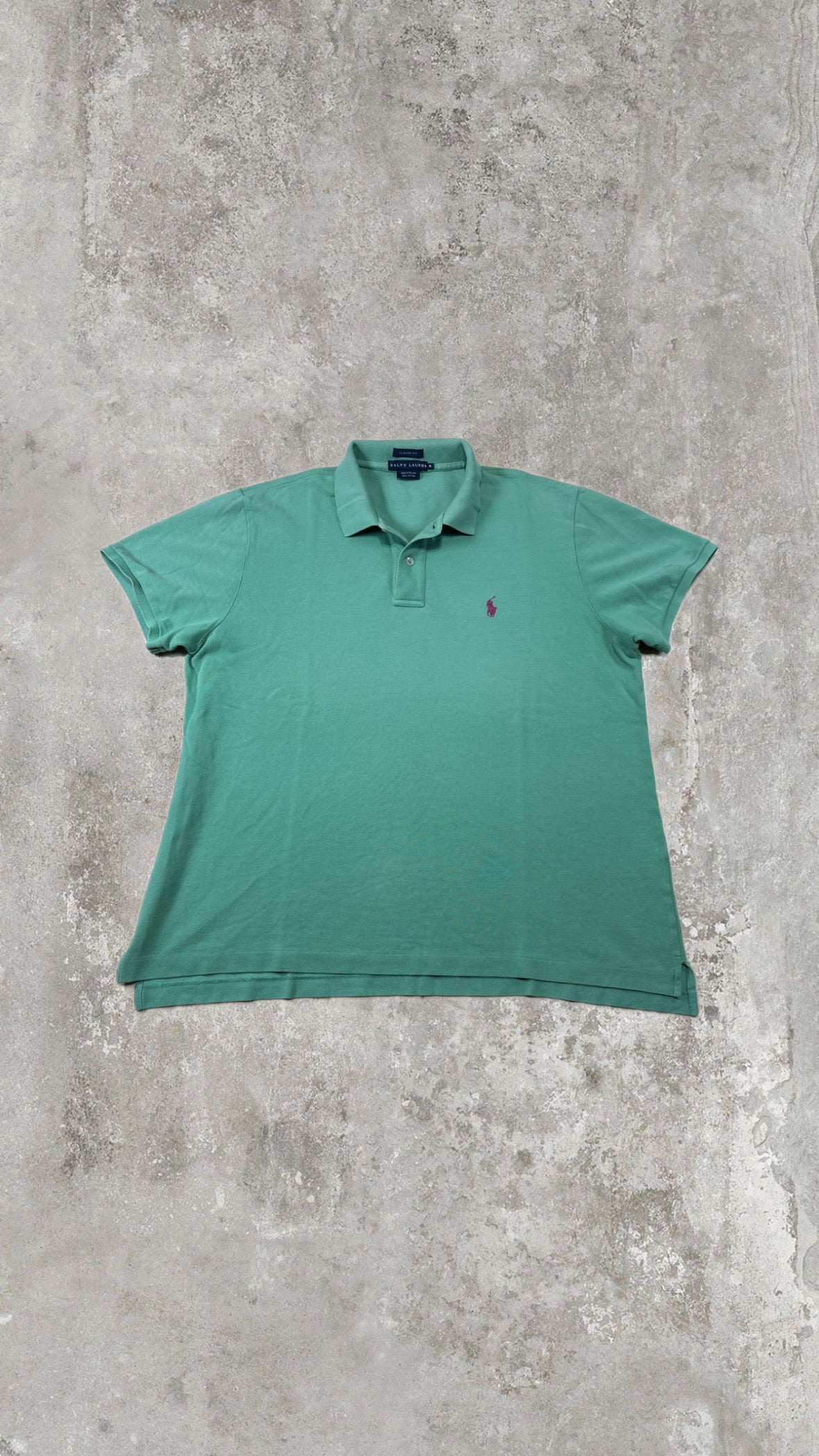 Polo Ralph Lauren Uomo Verde Menta con Logo Ricamato Rosa