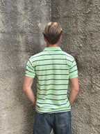 Polo Lacoste Vintage Verde Menta a Righe Uomo