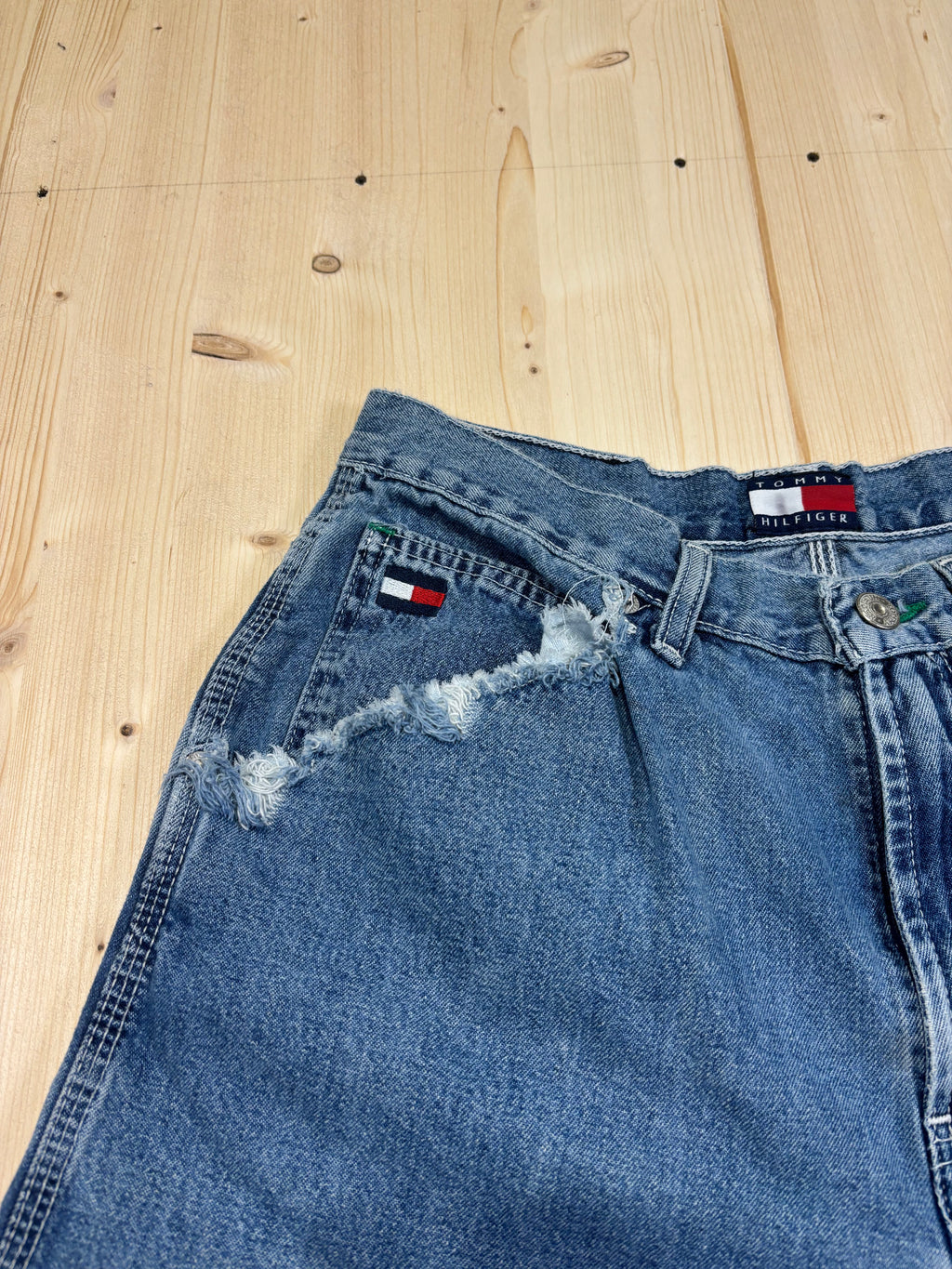 Jeans Bermuda Denim Tommy Hilfiger Vintage Baggy Donna