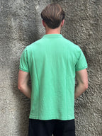 Polo Ralph Lauren Uomo Verde Menta con Logo Ricamato Rosa