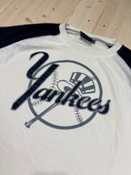 New York Yankees MLB Raglan Graphic T-Shirt White Navy