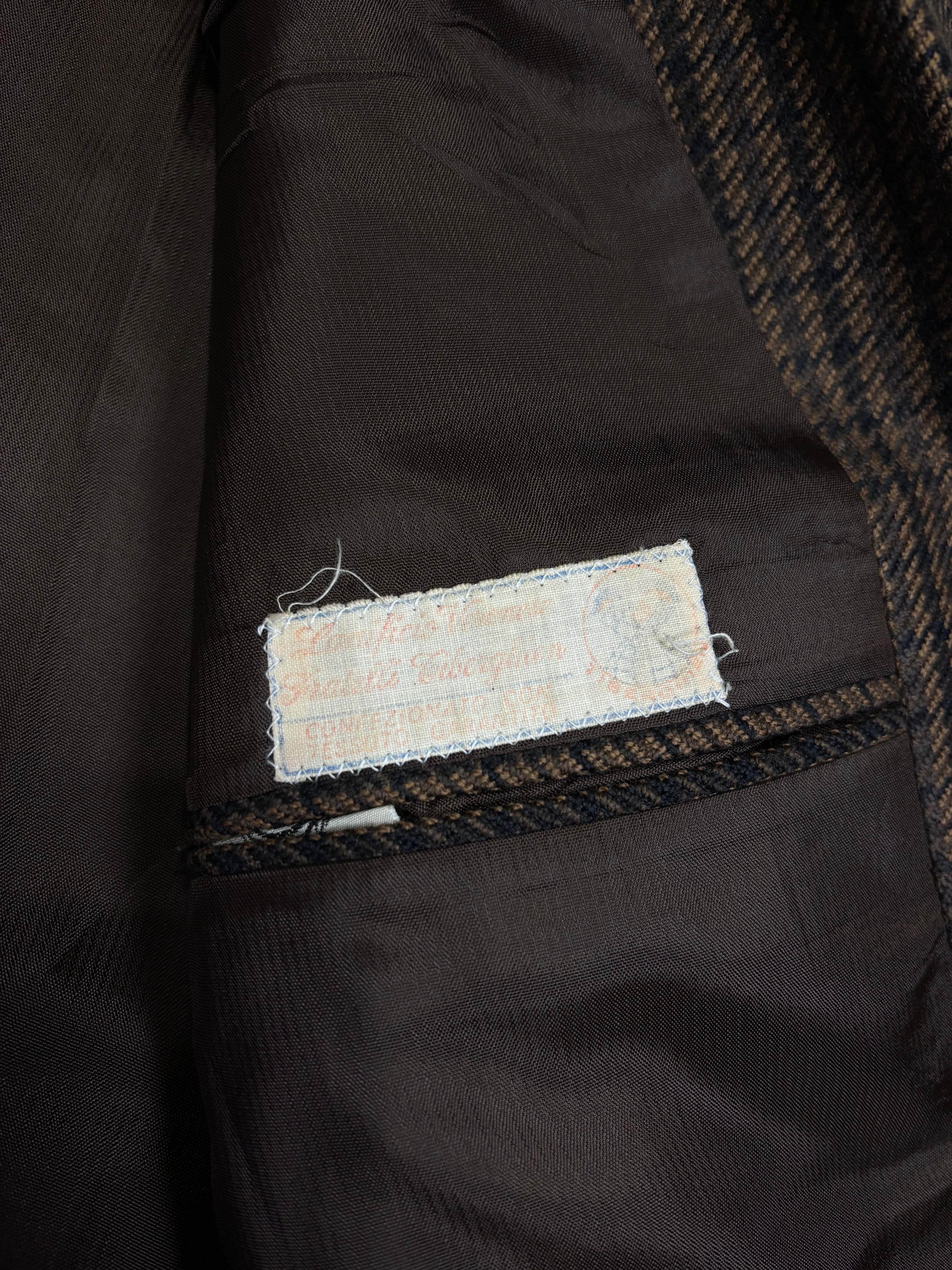 Vintage Borghi Milano Blazer in Pura Vergine Lana – Marrone Pied-de-Poule, Fit Oversize Sartoriale