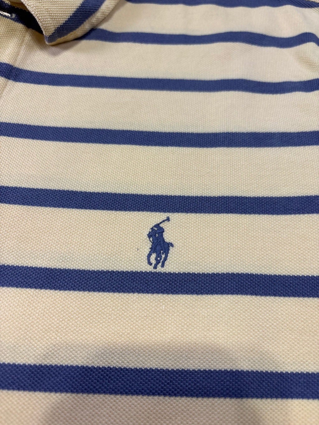 Polo Ralph Lauren Uomo Gialla a Righe Blu con Logo Ricamato