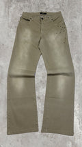 Vintage Y2K Khaki Straight Fit Jeans – Studded Side Detail